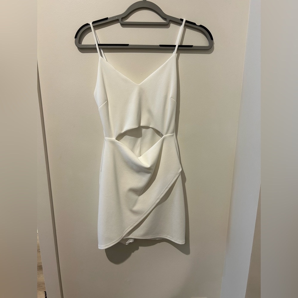 White mini dress spaghetti straps